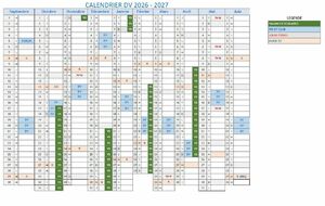 Calendrier 2026-2027